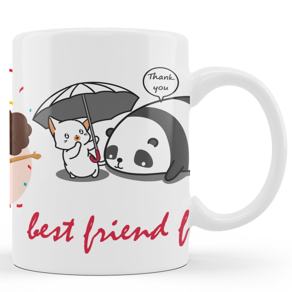 Printed Ceramic Coffee Mug | Friends | Best Friend | 325 Ml. 